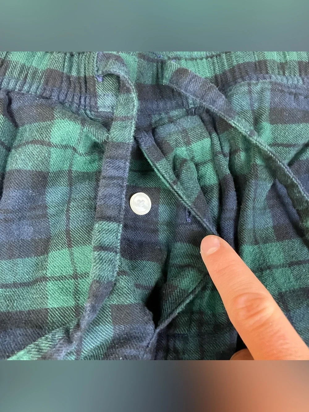 J. Crew Men’s Size M Pajama Pants Plaid Blue & Green Drawstring Button Fly. In g